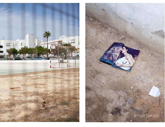 Left: Football pitch, Conil. Right: Litter, Conil