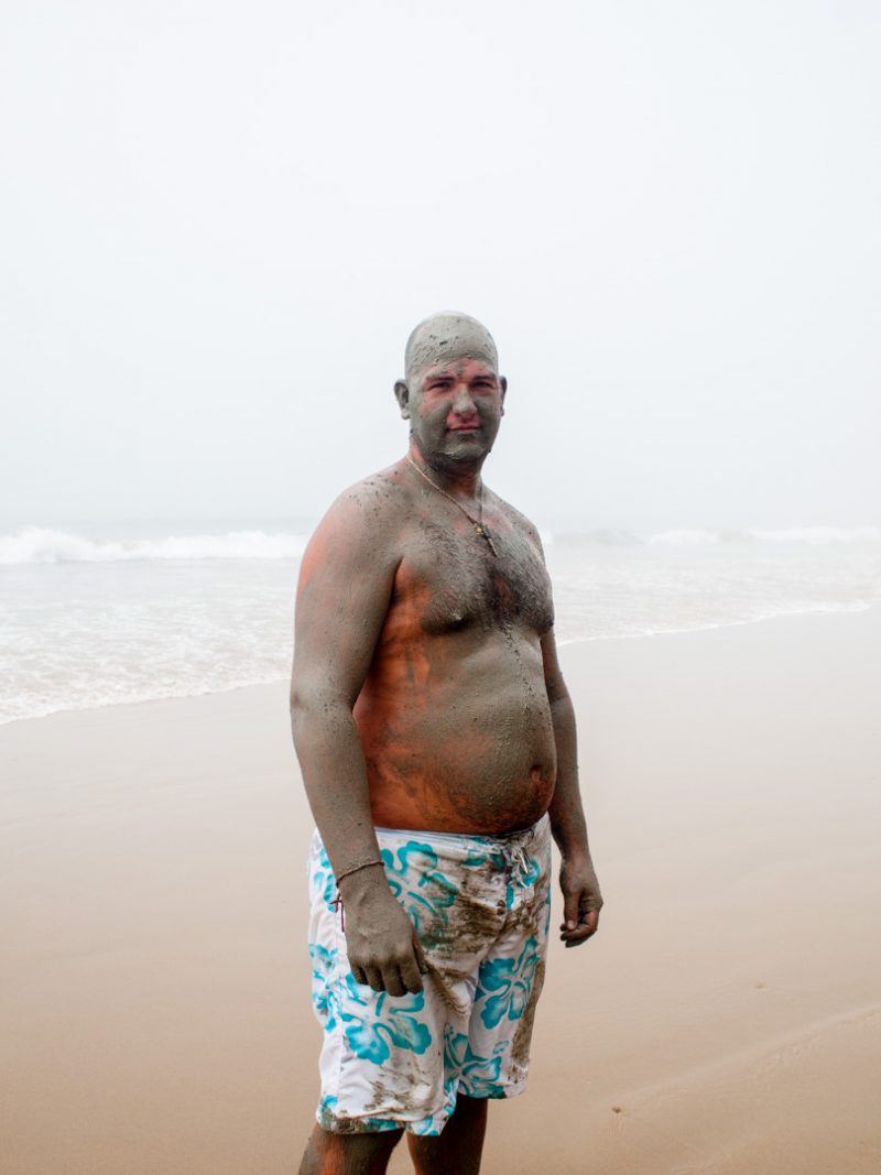 Tomas de la Rosa, covered in the clay thought to be good for skin and protect from sun