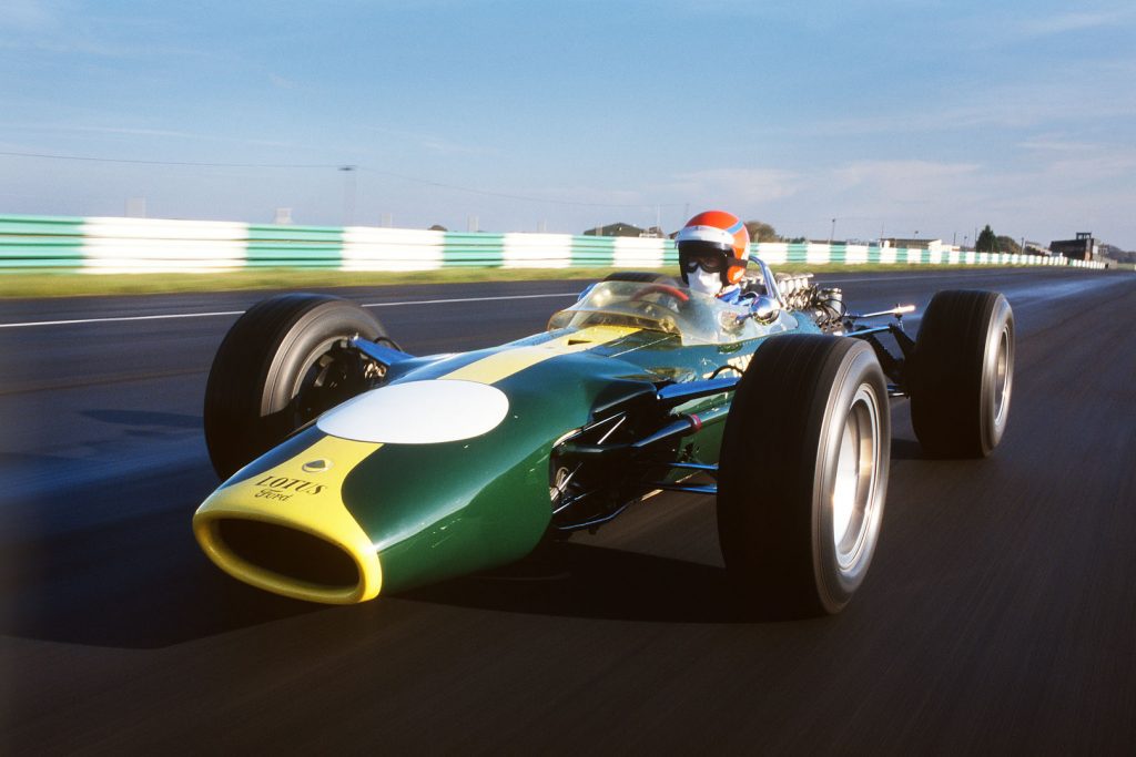 Graham Hill's Lotus 49, driven at Snetterton by Tiff Needell